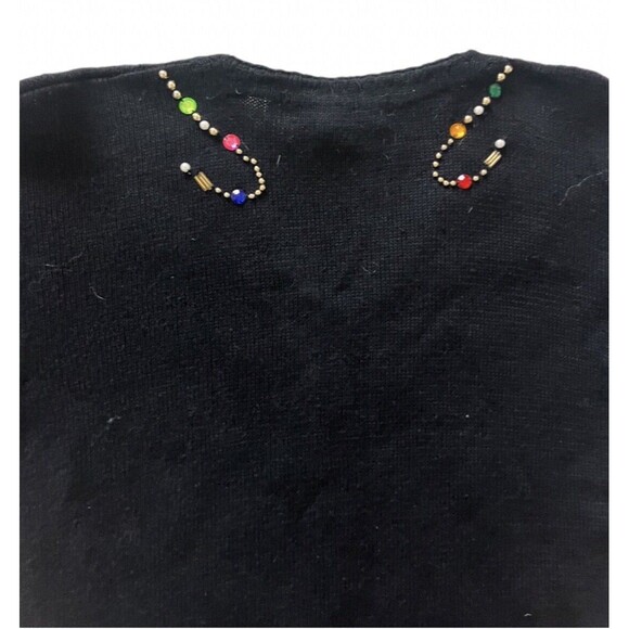 ARRIVISTE Vintage Multi Colored HEART SHAPE Gemstone Embellished Sweater Size M - Picture 6 of 8